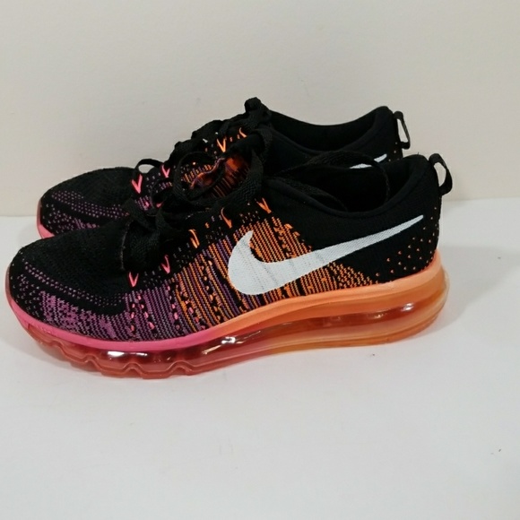 Nike Air Max Flyknit size 8 Black Orange pink